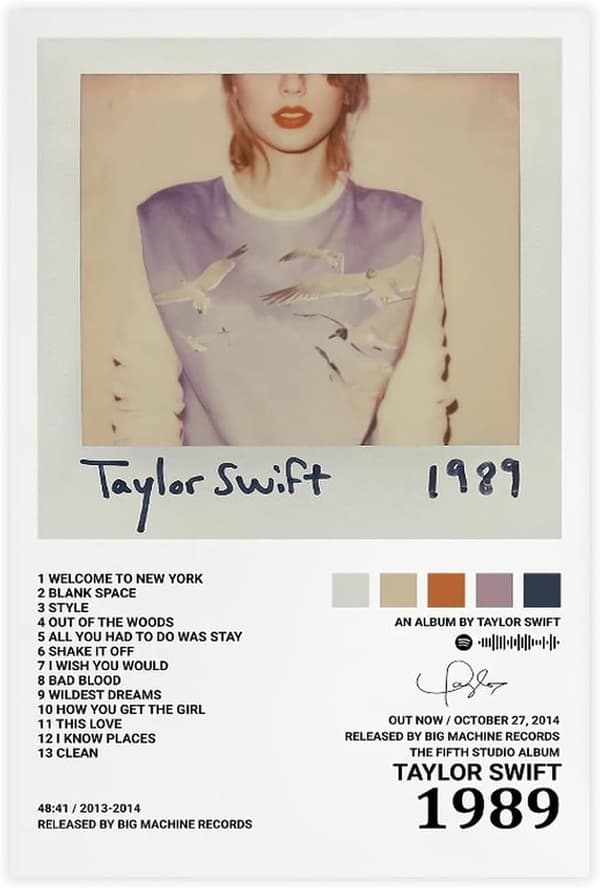 Pop Singer Canvas Poster för Taylor Swift för rum Estetisk Canvas Väggkonst Sovrum 1989 20*30CM 1989 20*30CM 1989 20*30CM
