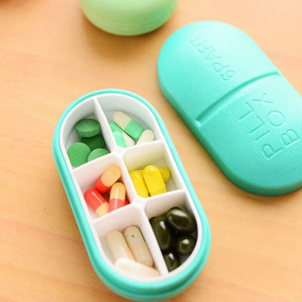 Pilleeske medisin oppbevaringsdispenser etui holder splitter - Perfekt Cerulean blå