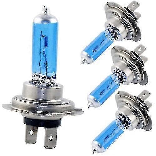4x H7 100w 6000k Xenon Hvite Frontlyspærer Effekt Hid Lamper 12v Billamper