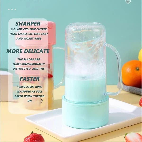 Electric Juicer Portable Blender Smoothie Juicer Fruit Machine (Blue)