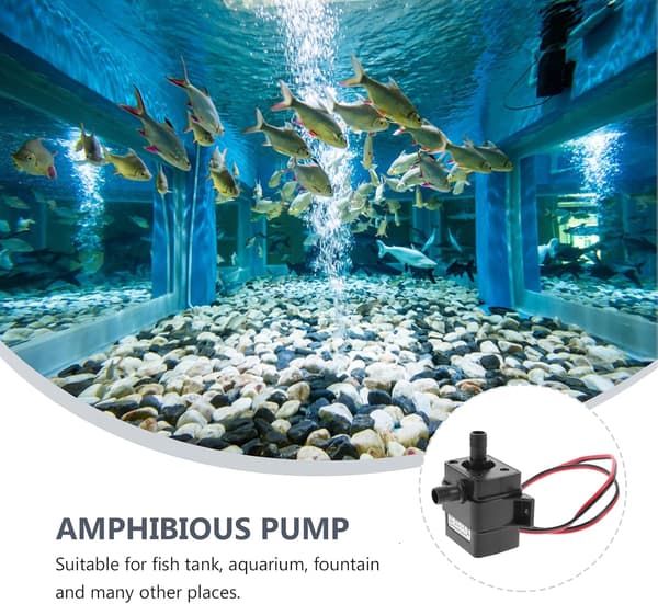 DC 12V Børsteløs Vandpumpe, Mini Fontæne Vandpumpe, 240L/H, til Akvarier, Fontæner