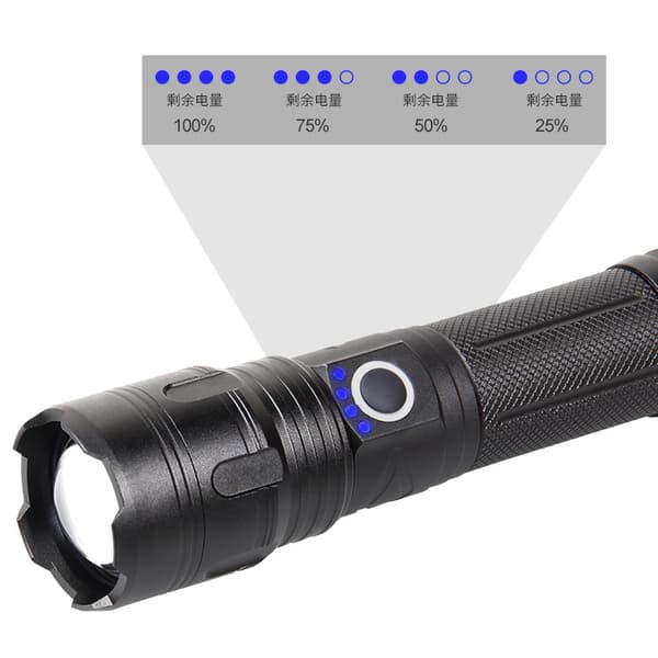 LED-lading sterkt lys teleskopisk fokus USB-lading