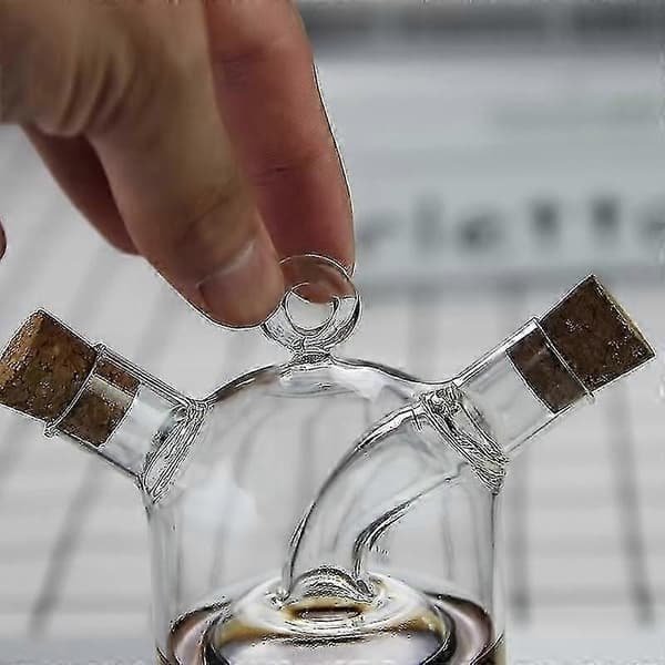 2-i-1 Dobbeltlags Sauce Olie Eddike Glas Krydderi Opbevaring Forseglet
