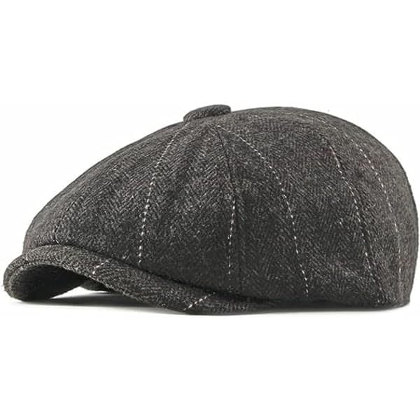 Adjustable Herringbone Pattern Cap, Baker Boy Flat Caps, Fabric Protective Cap for Men