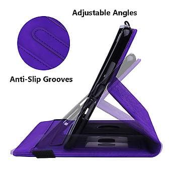 Preget skinnveske til Samsung Galaxy Tab A9+ (lilla)