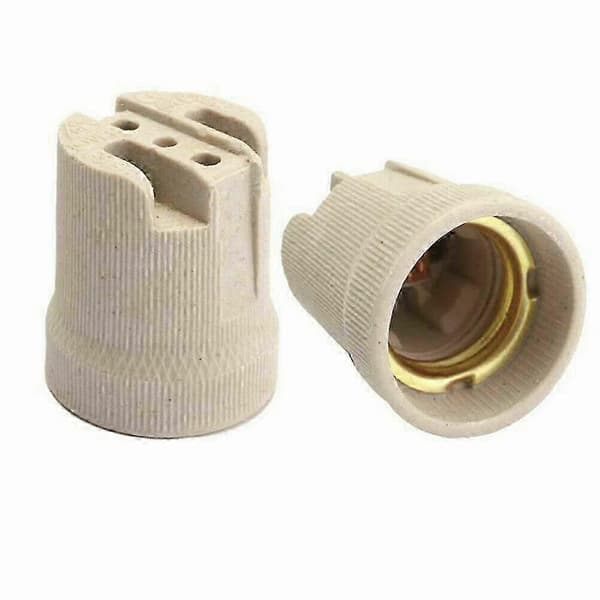 E27 Ceramic Horn Lamp Base Retro Light Bulb Holder with Mounting Bracket 3-Pack