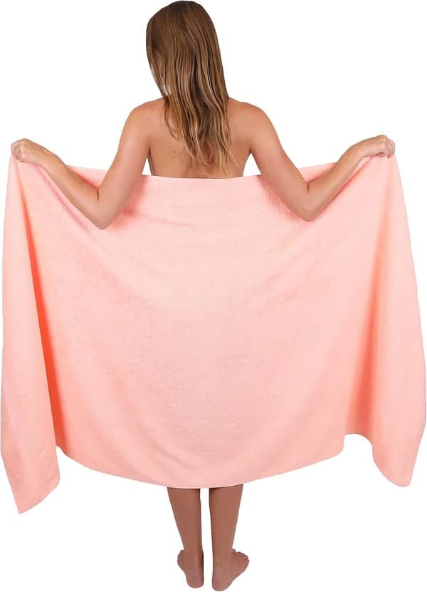 XXL badehåndkle 100% korallfleece 150x90cm rosa