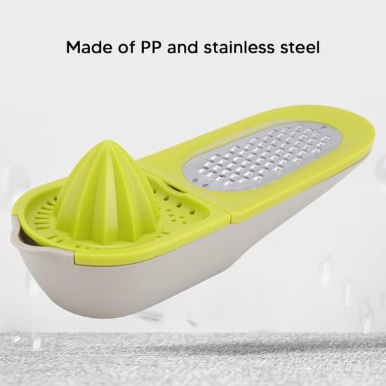2-in-1 Citrus Juicer and Grater - Grater with Collection Container - Manual Lemon Squeezer - Compact Fruit Press - Fruit Juicer - Convenient