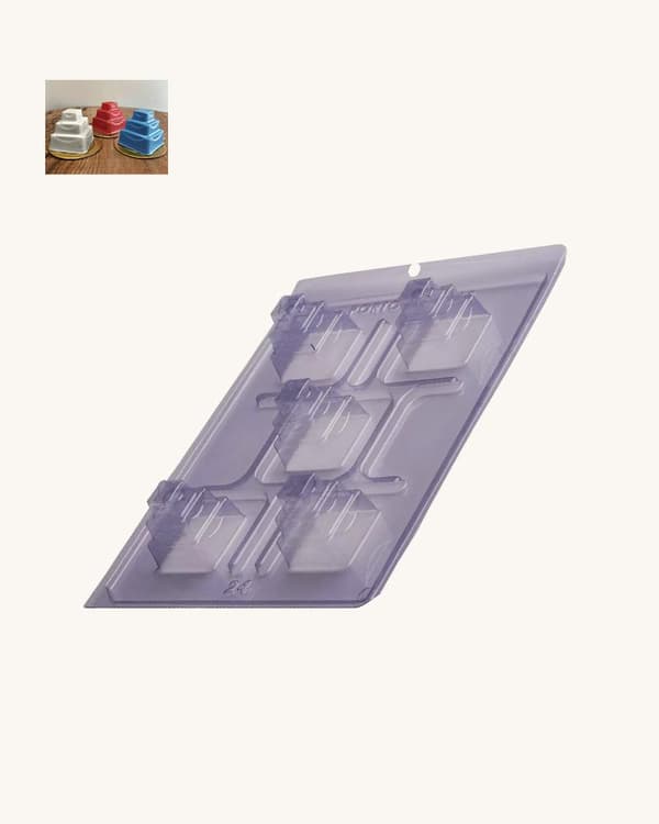 Pralinform Pyramide Sjokoladeform - Porto Formas 24 - Spesiell 3-delt form Transparent transparent