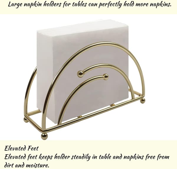 Vertical napkin holder for table decoration, freestanding metal paper