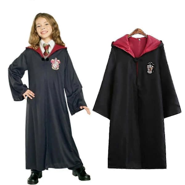Harry Potter 6-dels sett Magisk Trollmann Cosplay Kostyme Kappe Rød 155cm (11-12 år)