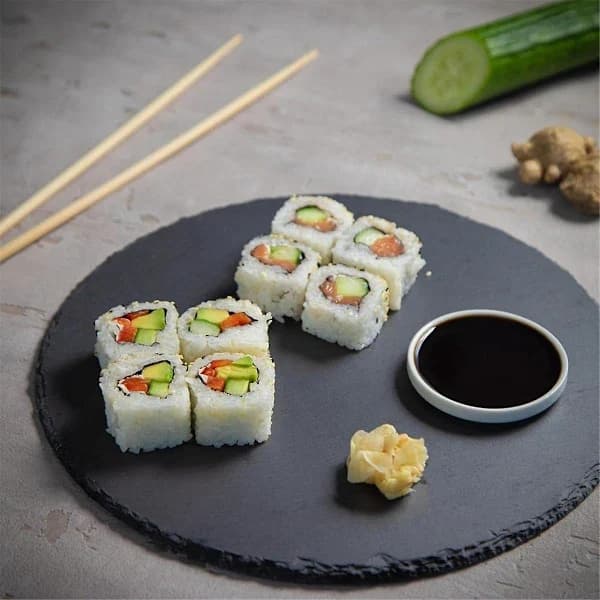 Rund Ostbricka, Naturstensbricka För Servering Av Ost, Charkuterier, Sushi, Aptitretare Och