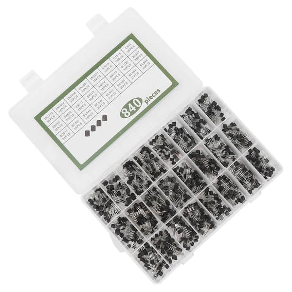 840 stk. Strømtransistor Kit Triode Sortimentsett Industrielle Kontrollkomponenter TO-92