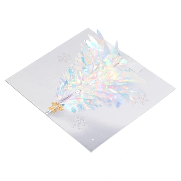 3D Julkort 3D Pop Up Glitter Julgran Gratulationskort Välsignelsegåvor med sång och kuvert