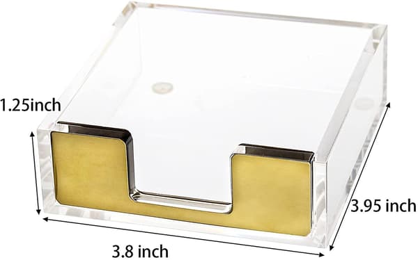 2-pak Akryl Notesblokholder, Moderne Klar Notesblokholder Dispenser Memoholder Stativ Terning Skrivebord