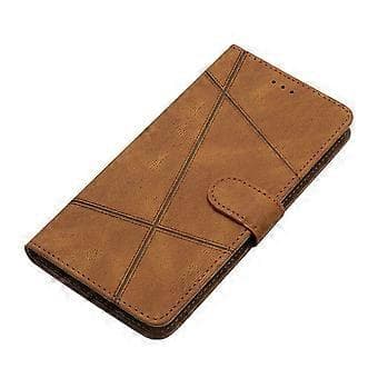 Compatible Wallet Case for Samsung Galaxy S25 Edge, Line-Printed Leather-Touch Anti-Drop Leather Flip Phone Case (Brown)