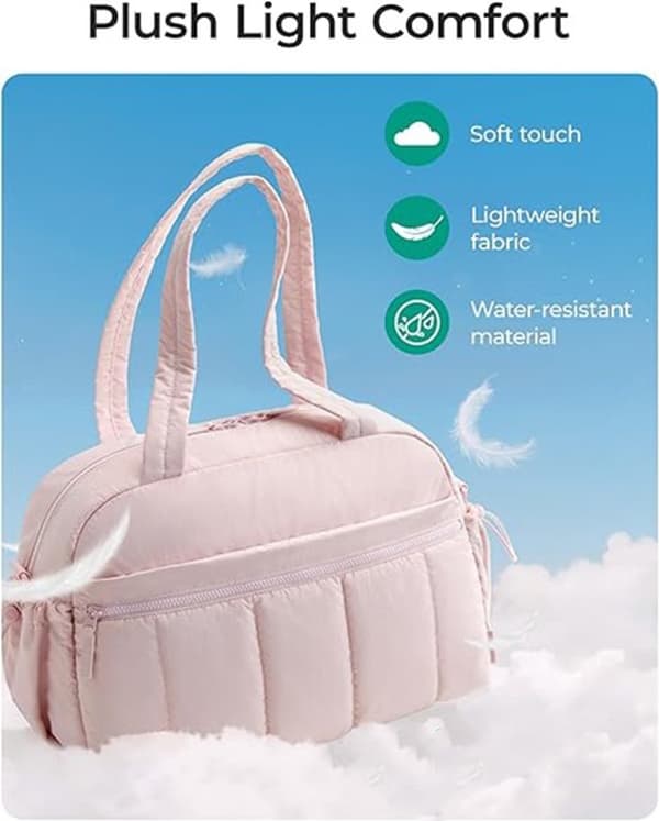 Travel Gym Bag with Wet Compartment and Multiple Pockets for Training, Weekend Trips, and Carry-on, Pink 40x20x28cm
