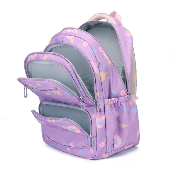 School Backpack, 3-Piece Backpack Set for Teenagers, with Insulated Lunch Bag and Pencil Case (Pink)