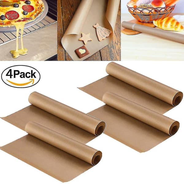 Permanent bakefolie (sett med 4) Ekstra stor for grilling og baking - 40x60 cm kan være
