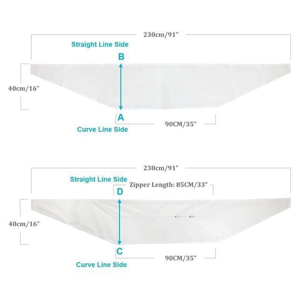 Isolerende stof til ovenlysvinduer 381–460 cm – 2×230 cm sæt til bærbar aircondition