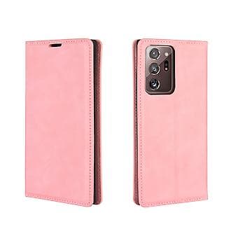 Magnetisk suge læder TPU-etui til Galaxy Note20 Ultra (Pink)