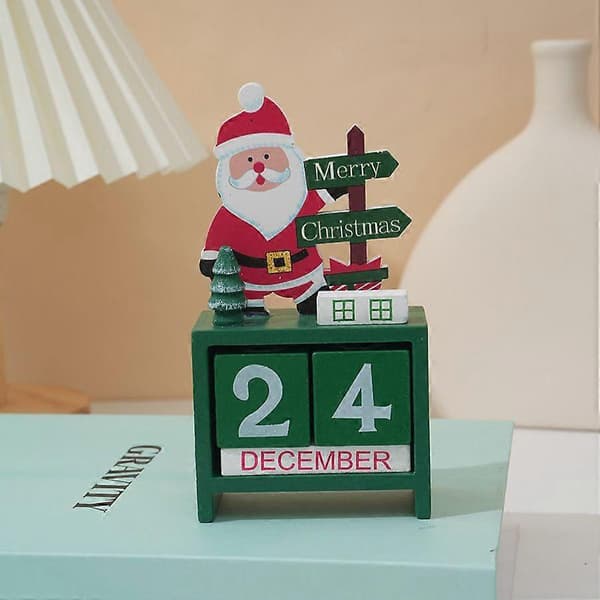 Mini julekalender i tre, dekorativ skrivebordspynt, barneleke, julegave