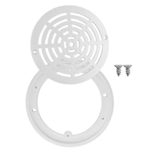 8-inch Pool Main Drain Cover Top Grille Bottom Mounting Plates White Replacement Pool Drain Cover