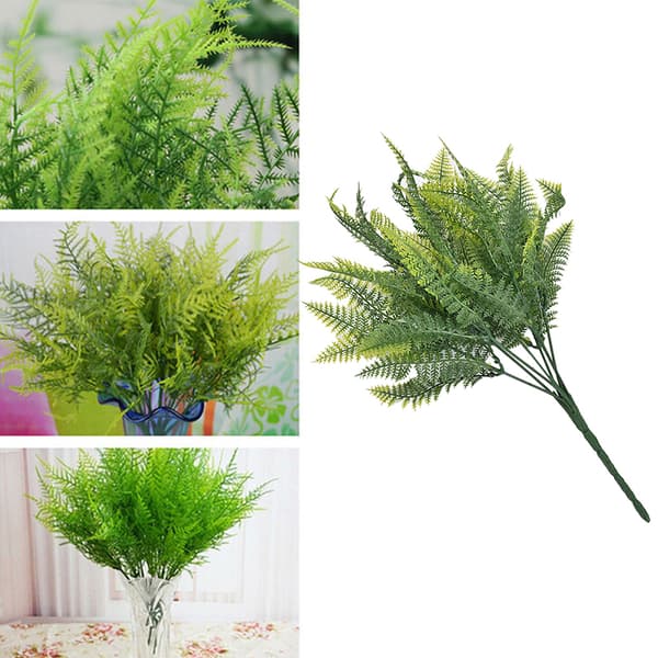 7 grener Kunstig Asparges Bregne Gress Blomst Hjem Blomstergrønn green one size