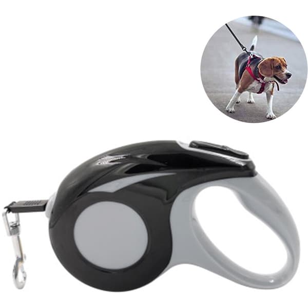 Retractable Dog Leash, 5m, for Small, Medium, and Large Dogs, Suitable for Pets up to 25kg, Black