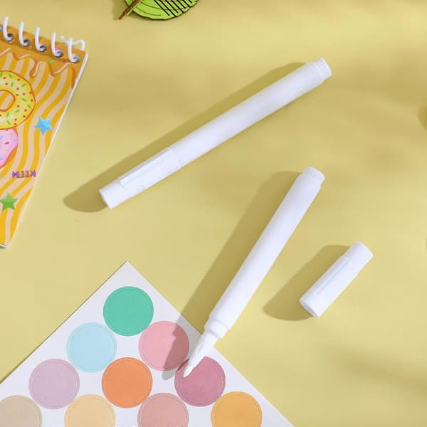 4 Pieces White Liquid Chalk Pens Erasable Writing Pens for Car Windows Glass Blackboard Mirrors Crafts