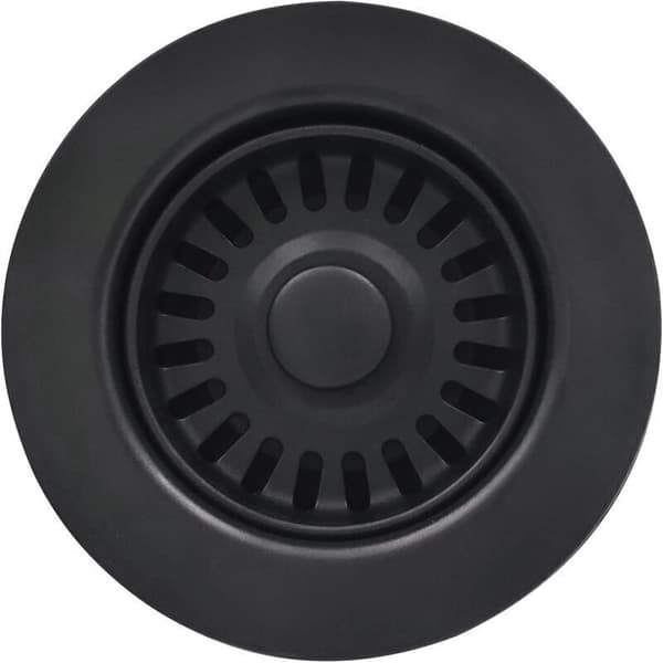 Sort vaskesi med sikurv og afløbsprop til granit/keramiske vaske (diameter 114,3 mm)