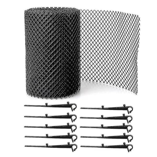 12 meter robust takrennebeskyttelse (+ 20 kroker + 2 rister 6m X 16cm) Tak + løvbeskyttelse. P