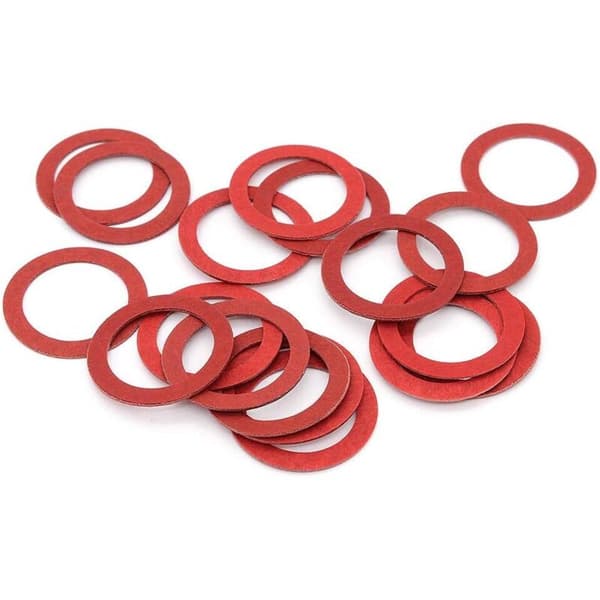 Fiber Washers Assortment, 600 Pcs Red Steel Paper Fiber Flat Washers Kit Mixed Insulation Gasket