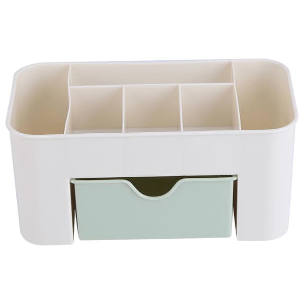 Multifunctional Desktop Organizer with Drawer, Stationery Holder, Makeup Storage Box, Home, Green
