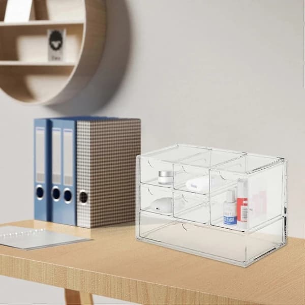 Transparent Desk Drawer | Office Storage Organizer | Makeup Storage Box