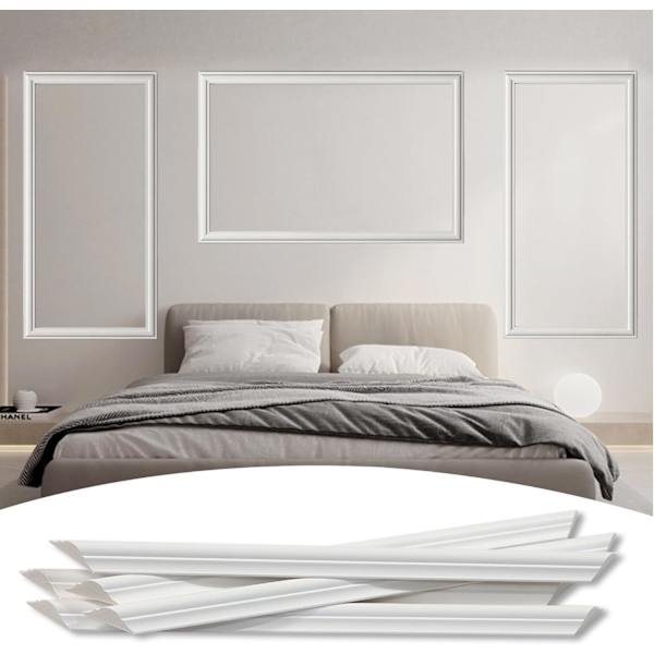 Wall Decals, Self-Adhesive Decorative Strips, DIY 3D Ceiling Strips, 32 mm (W) × 6 m (L)