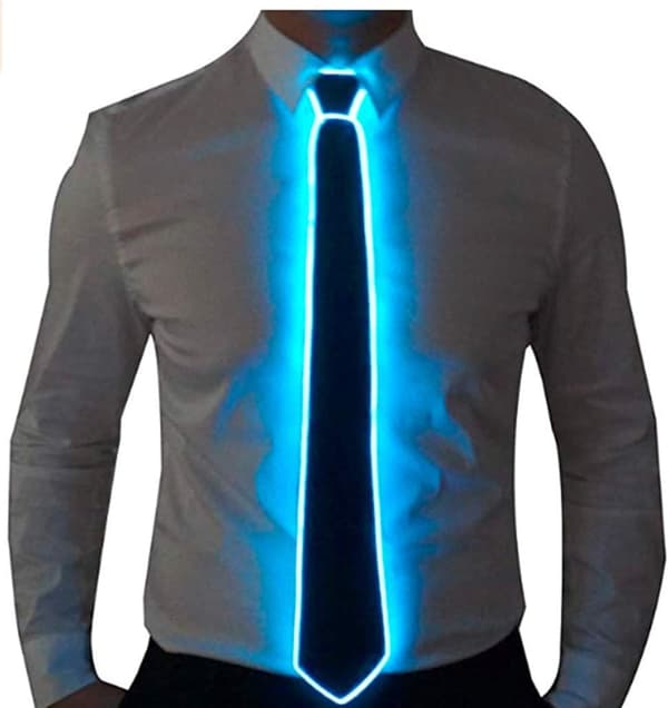 (Blå) LED-slips med lysende slips med glødende neon LED-slips LE