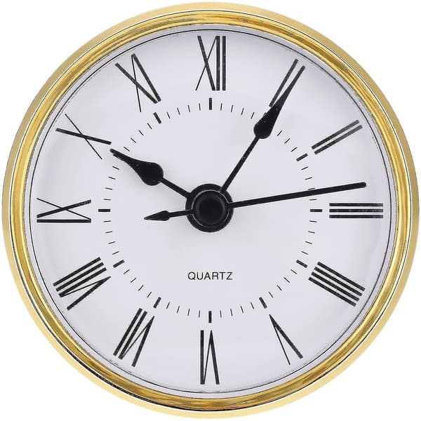 2,8 tommer (70 mm) romersk kvartsklokke med gullfarget kant_llk13