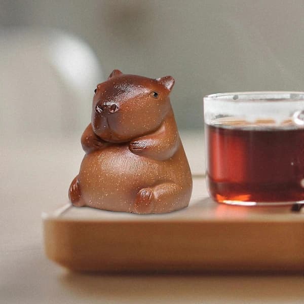 Tehusdyr Ornament Souvenir Sød Capybara Tehusdyr Statue til Hjem Rum Kontor