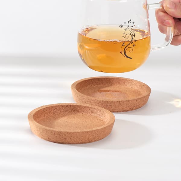 Glassbrikker kork 3-pakning / koppunderlag sklisikkert / underlegg