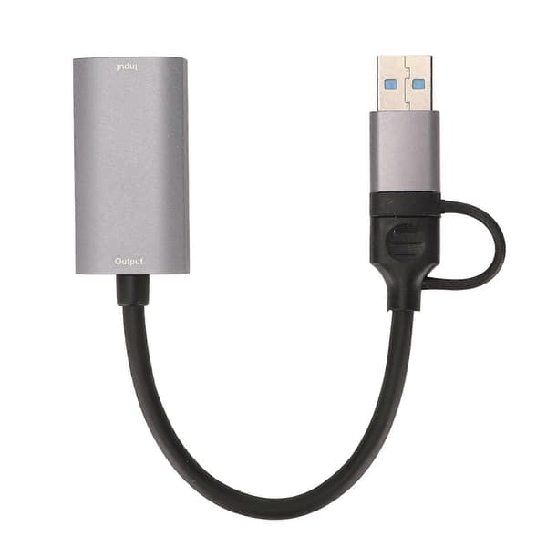 Videoopptakskort 4K HD Multimedia Interface Hun til USB Type C Videoopptaksadapter for PS5 for Xbox DVD Videokamera