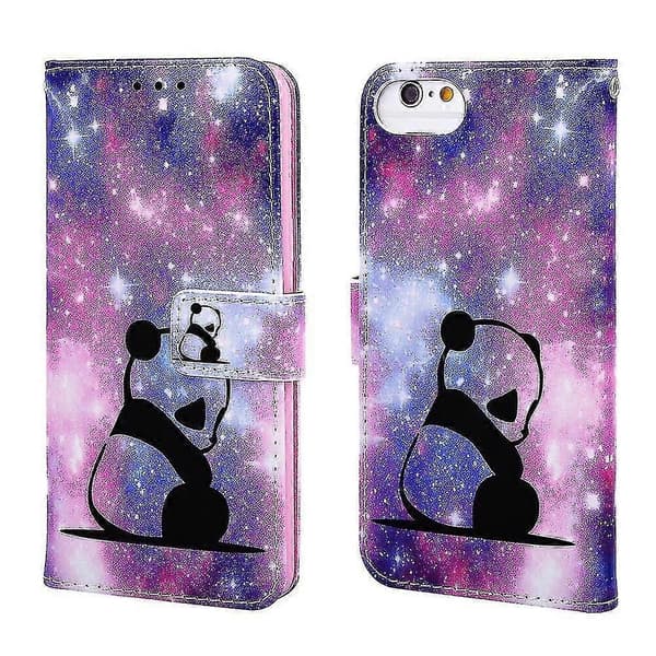 Compatible with iPhone SE 2020/ 8/ 7 Case Leather Flip Wallet Case with Card Slot Holder Stand Pattern - Panda