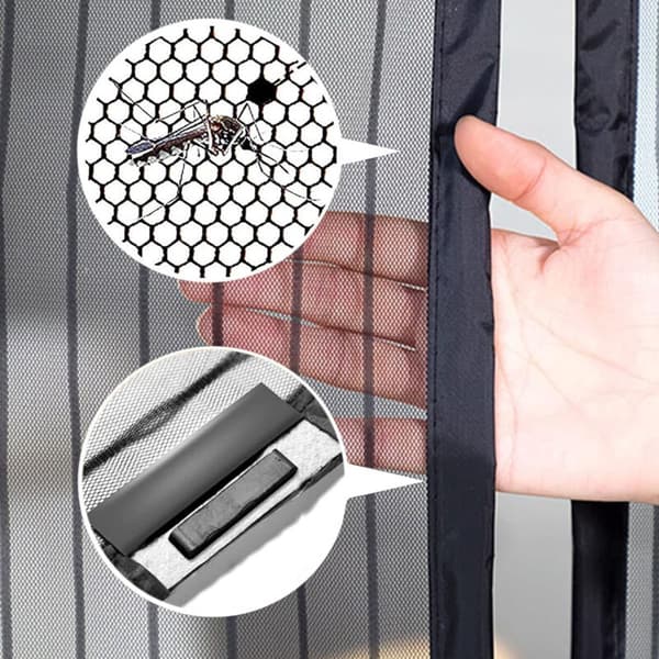 Magnetic Window Screen 120x150 cm White Insect Net Easy Installation Compatible with Patio Doors Interior Automatic Closing