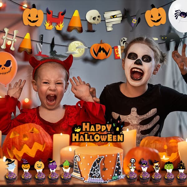 Bursdagsdekorasjon med Halloween-tema, populære bursdagsballonger