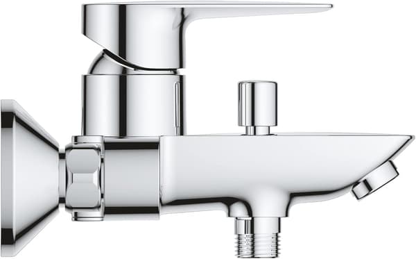 Single-lever bath/shower mixer, exposed wall mounting, 2-way automatic diverter, chrome