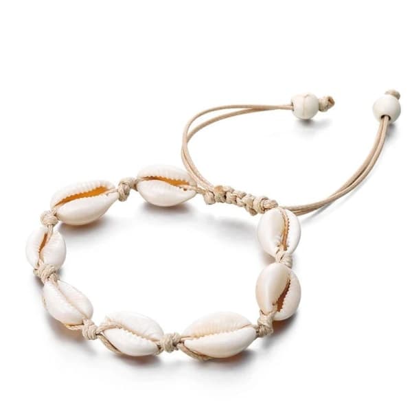 Anklet anklet anklet and bracelet - White shells White