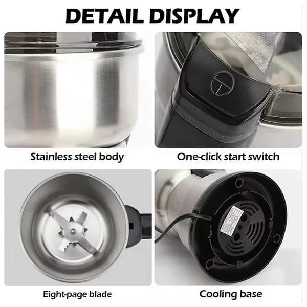 Electric Coffee Grinder for Spices and Grains - Compact Home Grinder [JUN] As Shown As Shown