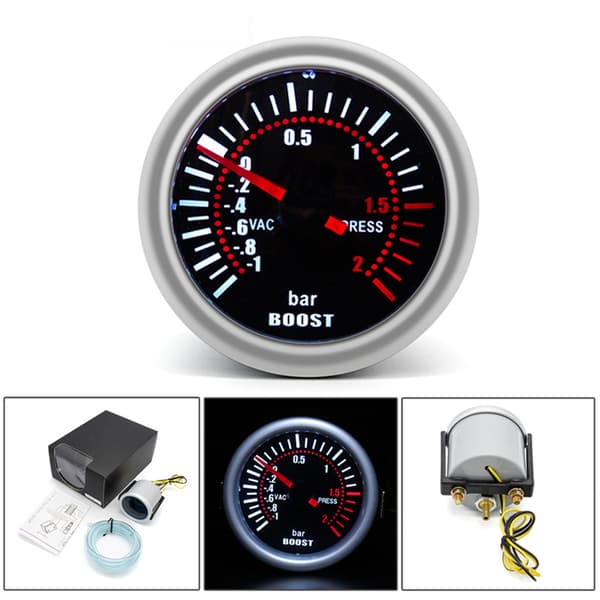 Turbo Boost Mätare 2 Tum 52mm LED Bilmodifiering LED Turbo Boo