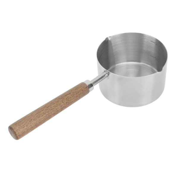 Minigryde 304 rustfrit stål, 200 ml, mælke- og smørvarmer, bærbar, skoldningsbeskyttelse