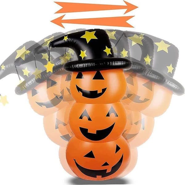 Oppblåsbar Halloween-gresskardrakt, 1,6 m, innendørs/utendørs dekorasjon, høstfest